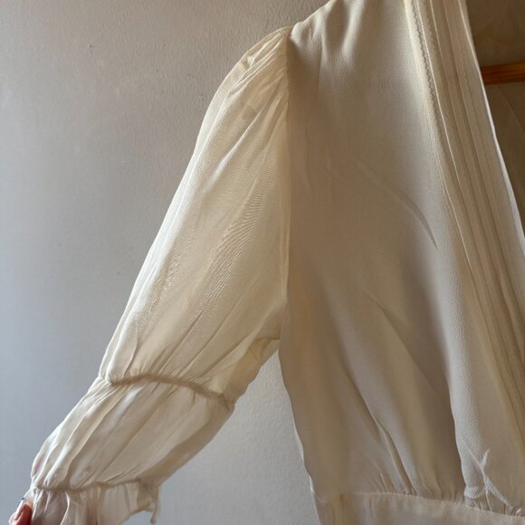 Reformation Ginny Dress – Ivory/White Midi – Lace & Pintuck Details – Size 6 - Picture 4 of 11